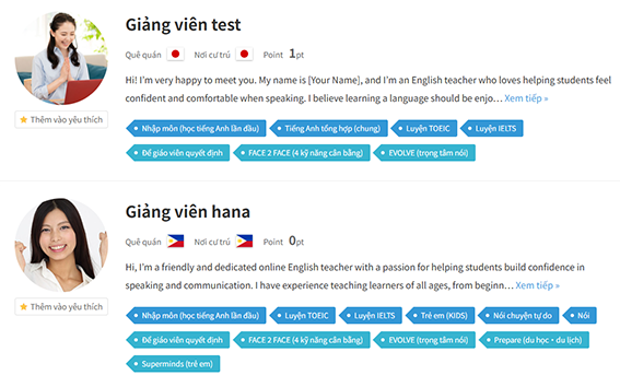 Đặt theo giảng viên