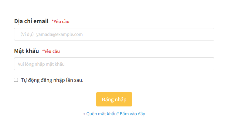 Đăng nhập Trang của tôi