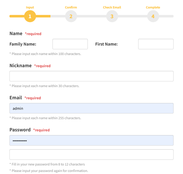 New Registration