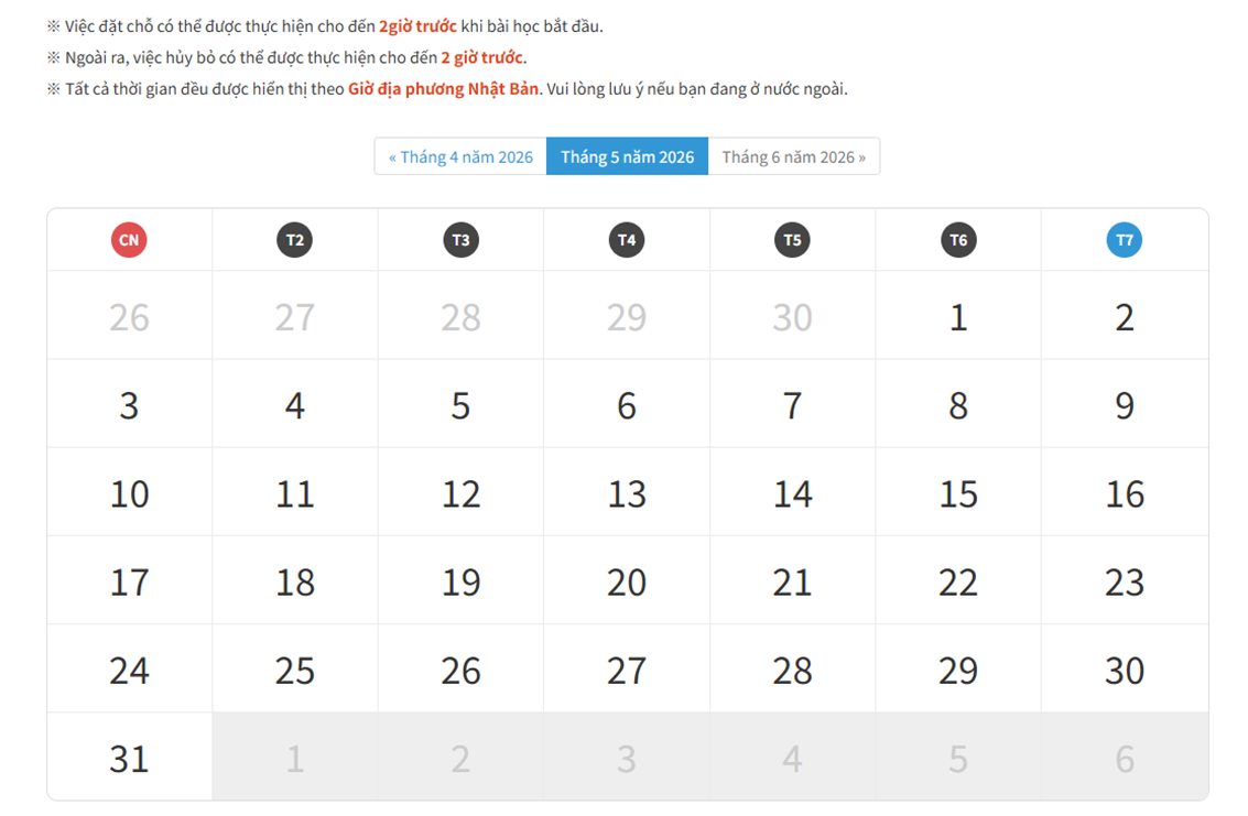 Đặt theo lịch trình